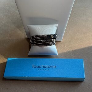 Touchstone Crystal Black and Silver Wrap Bracelet